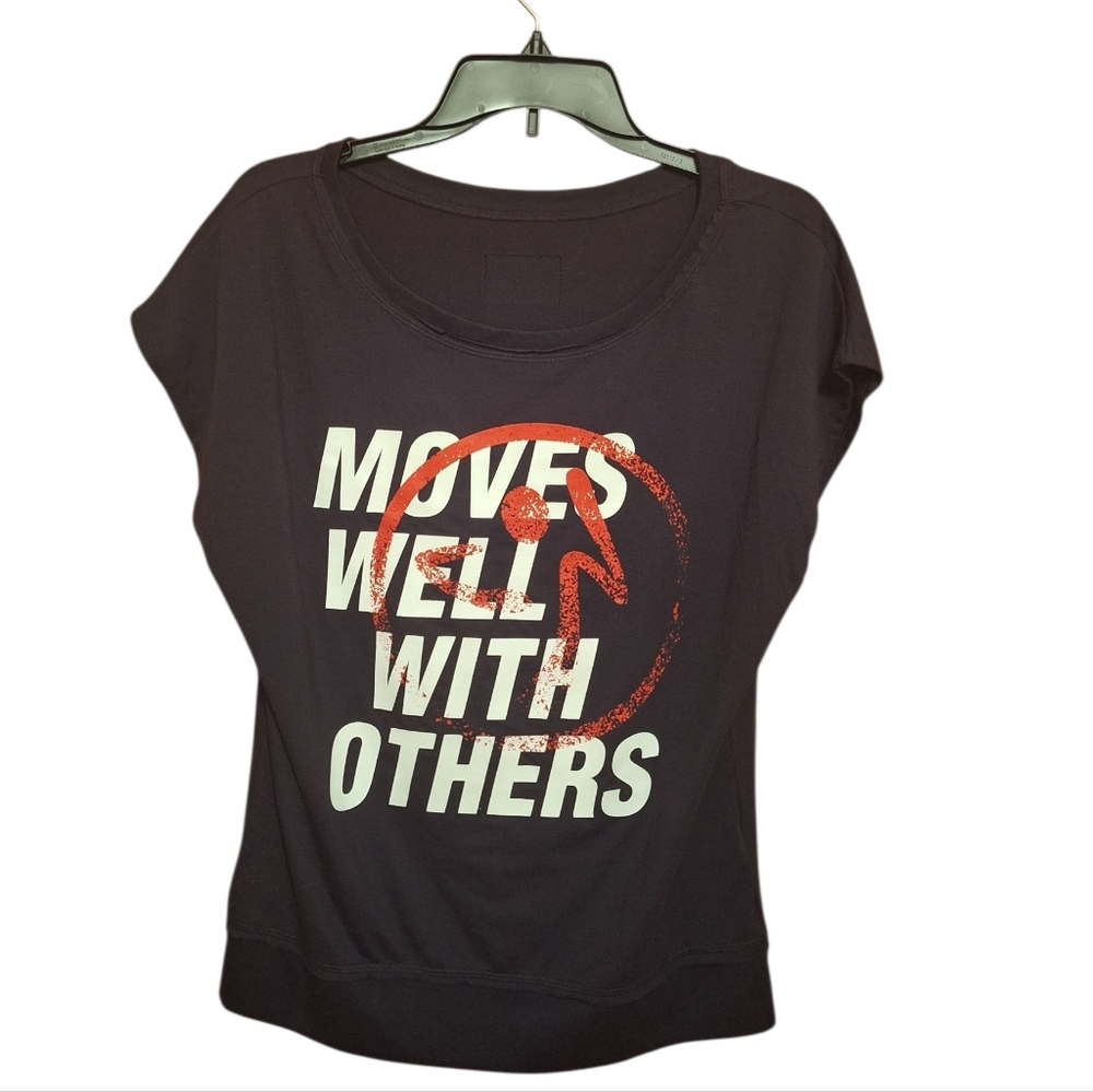 Zumba Fitness Moves Well With Others Spicy Black T-Shirt Graphic Small NWT GYM